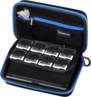 Smatree Hard Shell Carrying Case for Nintendo New 3DS XL/ New 2DS XL,Travel Storage Case for New Nintendo 3DS/New 2DS Console & Charger - Black /Blue