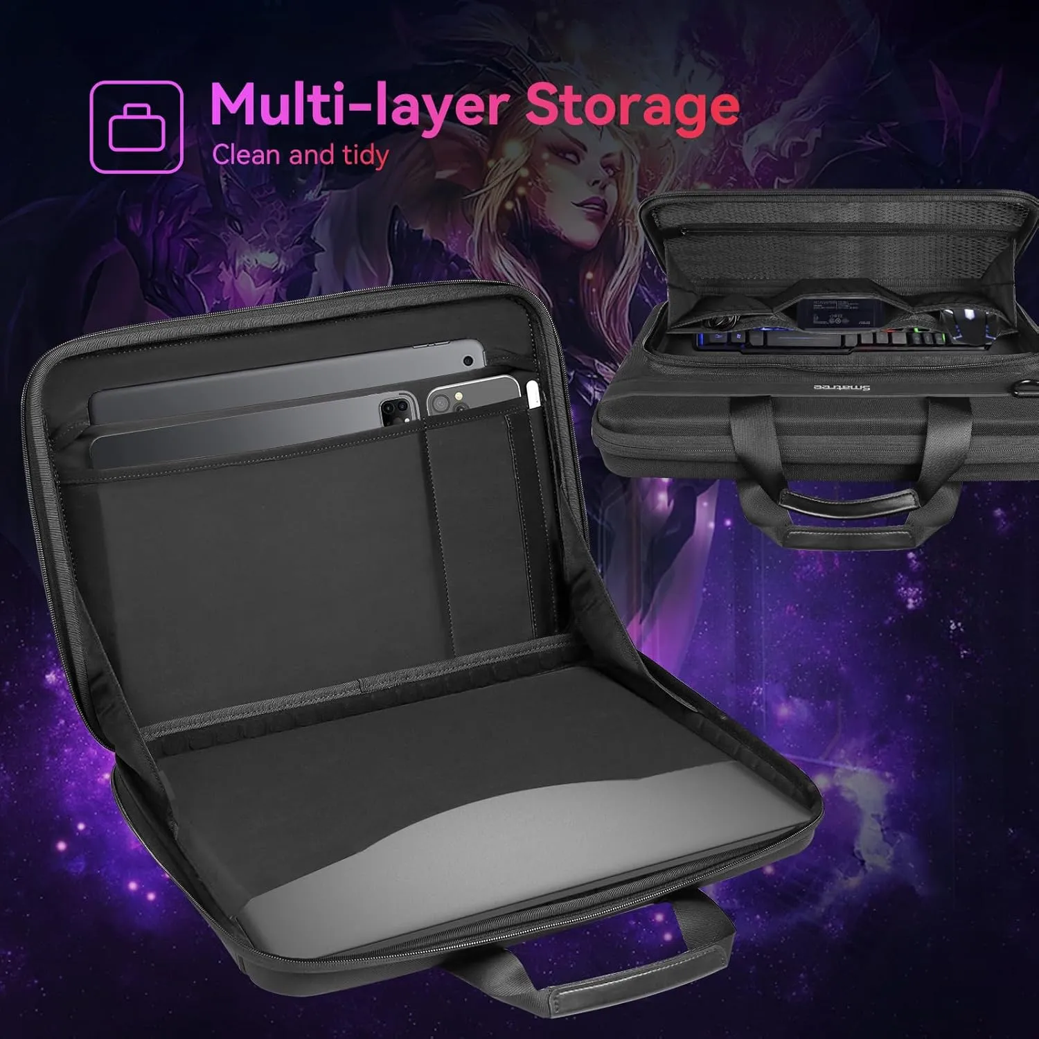 Smatree Heavy Duty Hard Carry Case Compatible for 15.6 inch ASUS ROG Strix SCAR 15 2022 G533/2021 Gaming Laptop, for 15.6 inch ASUS ROG Strix G15 2022 G513/2021 Gaming Laptop Waterproof Handbag(A800)