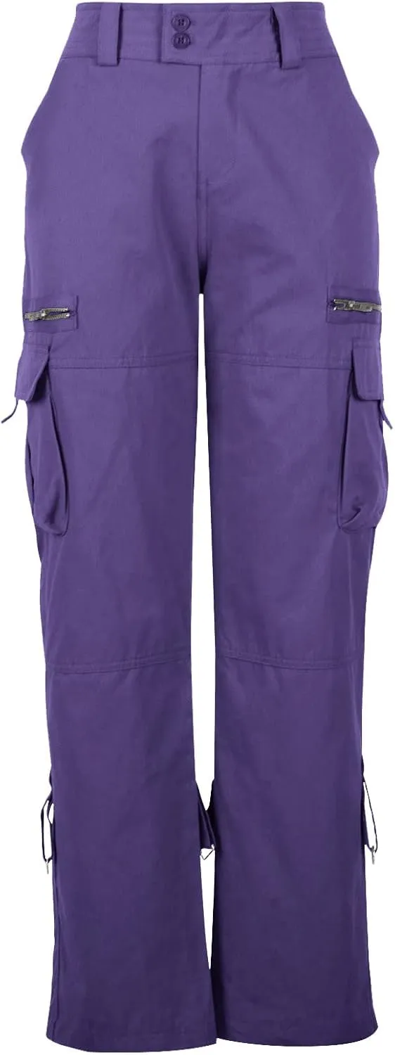 SMIDOW Baggy Parachute Pants for Women Low Rise Wide Leg Cargo Pant Military Army Combat Work Trousers with Pockets