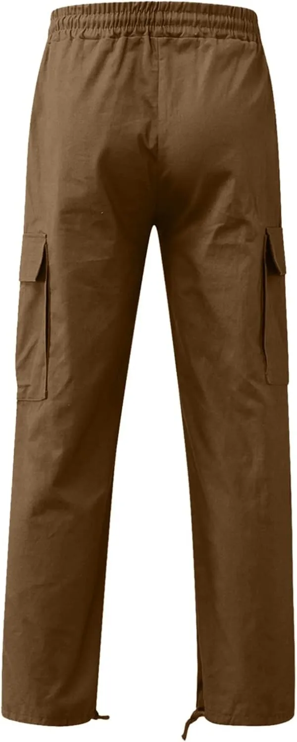 SMIDOW Mens Cargo Pants Relaxed Fit Elastic Waist Casual Loose Joggers Workout Athletic Pant Trousers Trendy Sweatpants