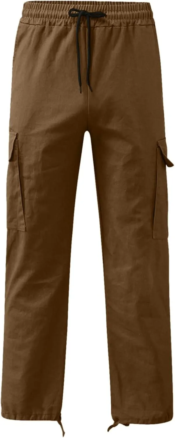 SMIDOW Mens Cargo Pants Relaxed Fit Elastic Waist Casual Loose Joggers Workout Athletic Pant Trousers Trendy Sweatpants