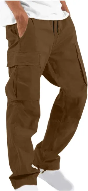 SMIDOW Mens Cargo Pants Relaxed Fit Elastic Waist Casual Loose Joggers Workout Athletic Pant Trousers Trendy Sweatpants