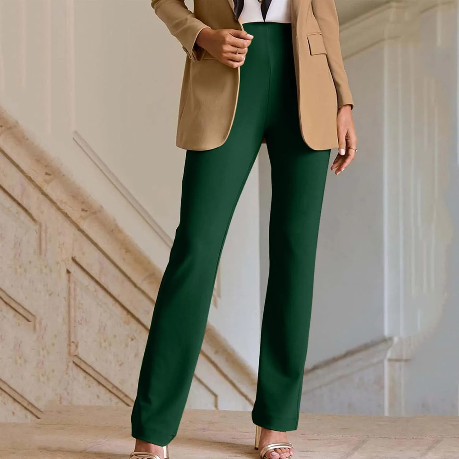 SMIDOW Womens Dress Pants for Work Business Casual High Waisted Straight Leg Bootcut Stretchy Pant Regular Fit