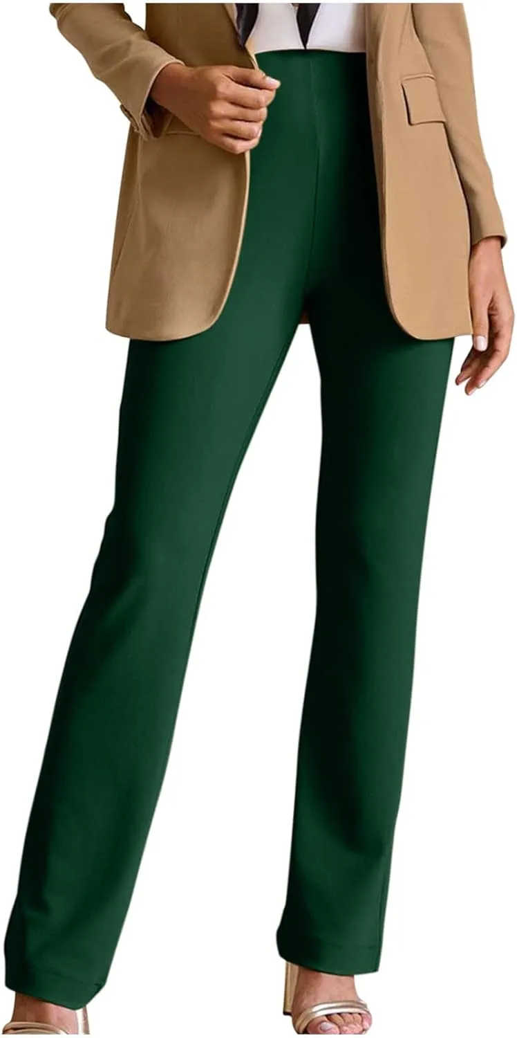 SMIDOW Womens Dress Pants for Work Business Casual High Waisted Straight Leg Bootcut Stretchy Pant Regular Fit