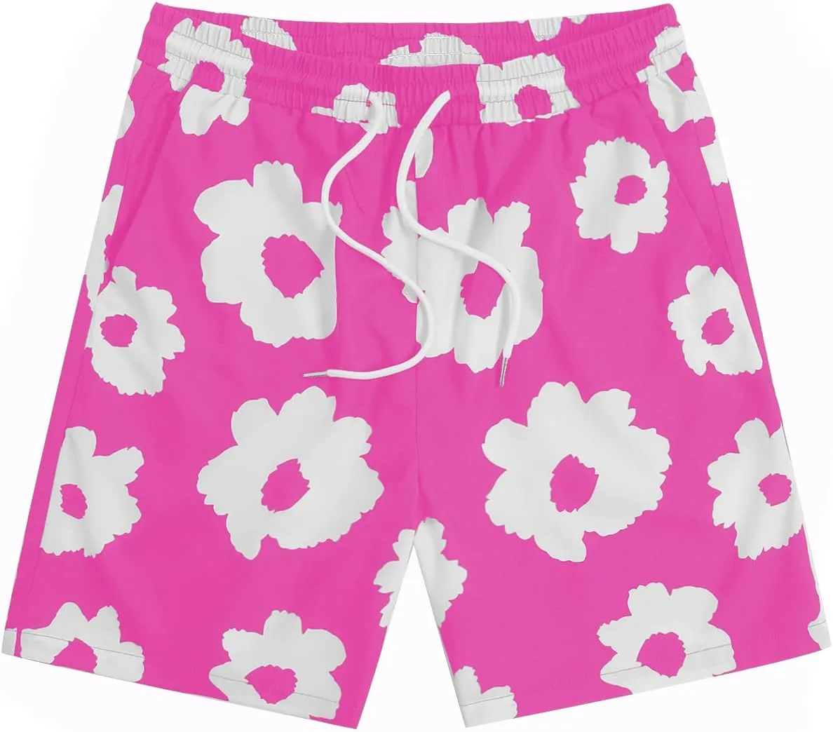 SOLY HUX Men's Floral Graphic Print Drawstring High Waist Shorts Casual Shorts with Pockets