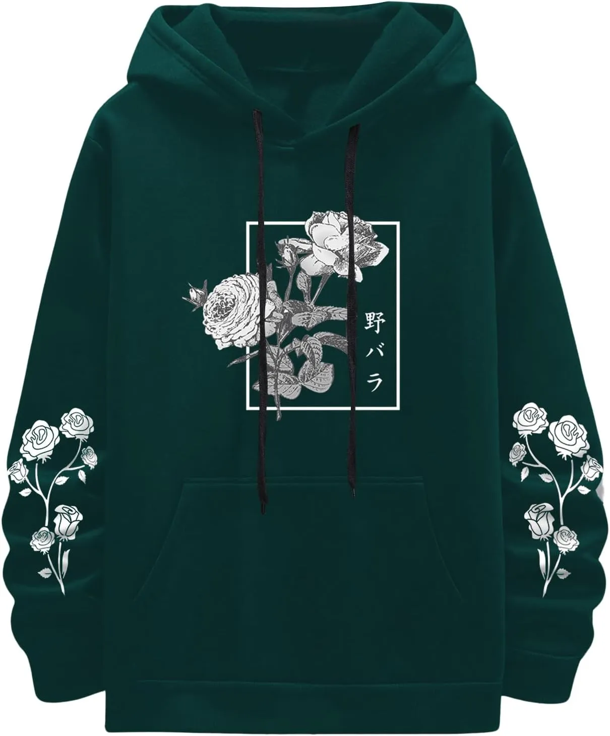 SOLY HUX Men's Floral Print Casual Graphic Hoodies Drawstring Long Sleeve Pullover Sweatshirt