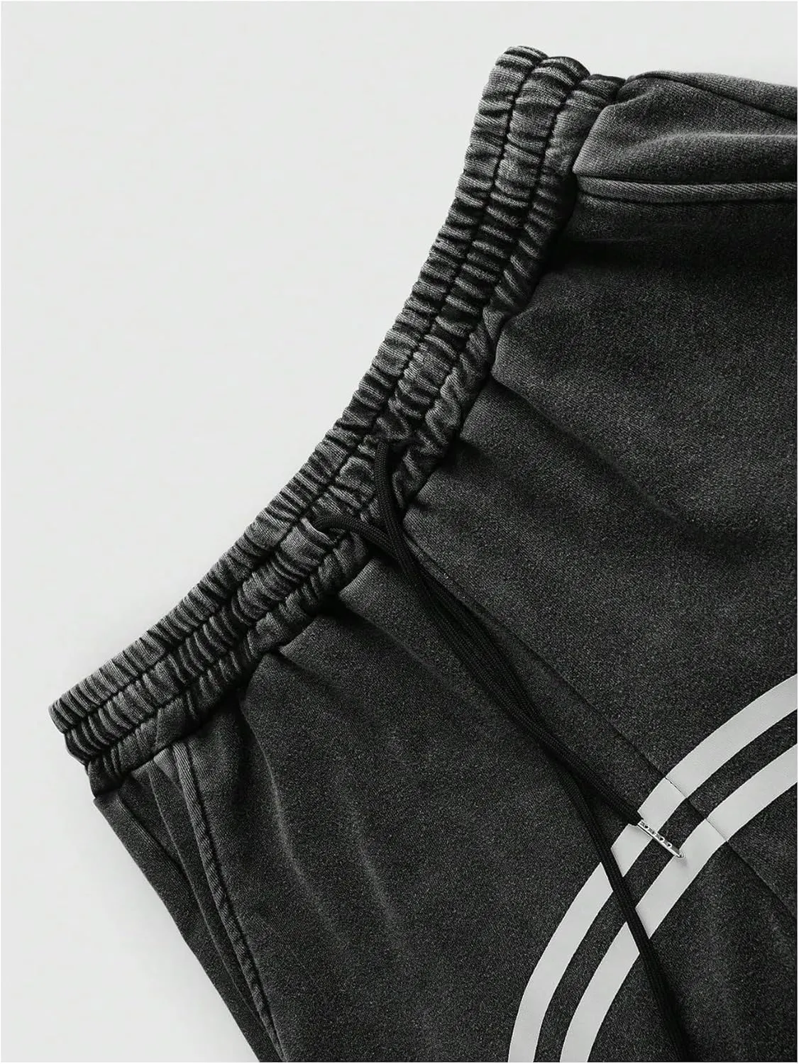 SOLY HUX Men's Side Striped Sweatpants Drawstring Waist Zipper Baggy Wide Leg Pants Streetwear