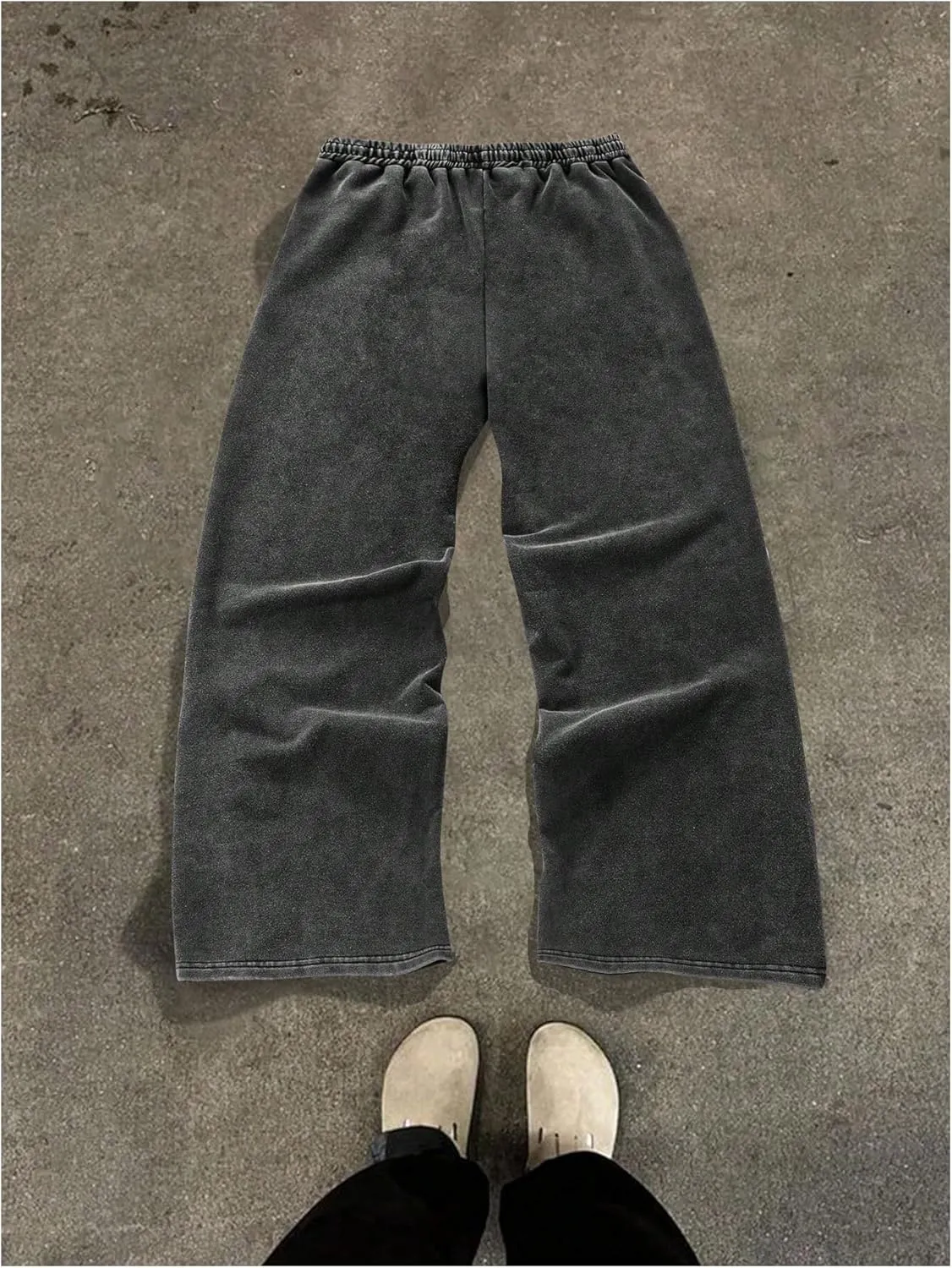 SOLY HUX Men's Side Striped Sweatpants Drawstring Waist Zipper Baggy Wide Leg Pants Streetwear
