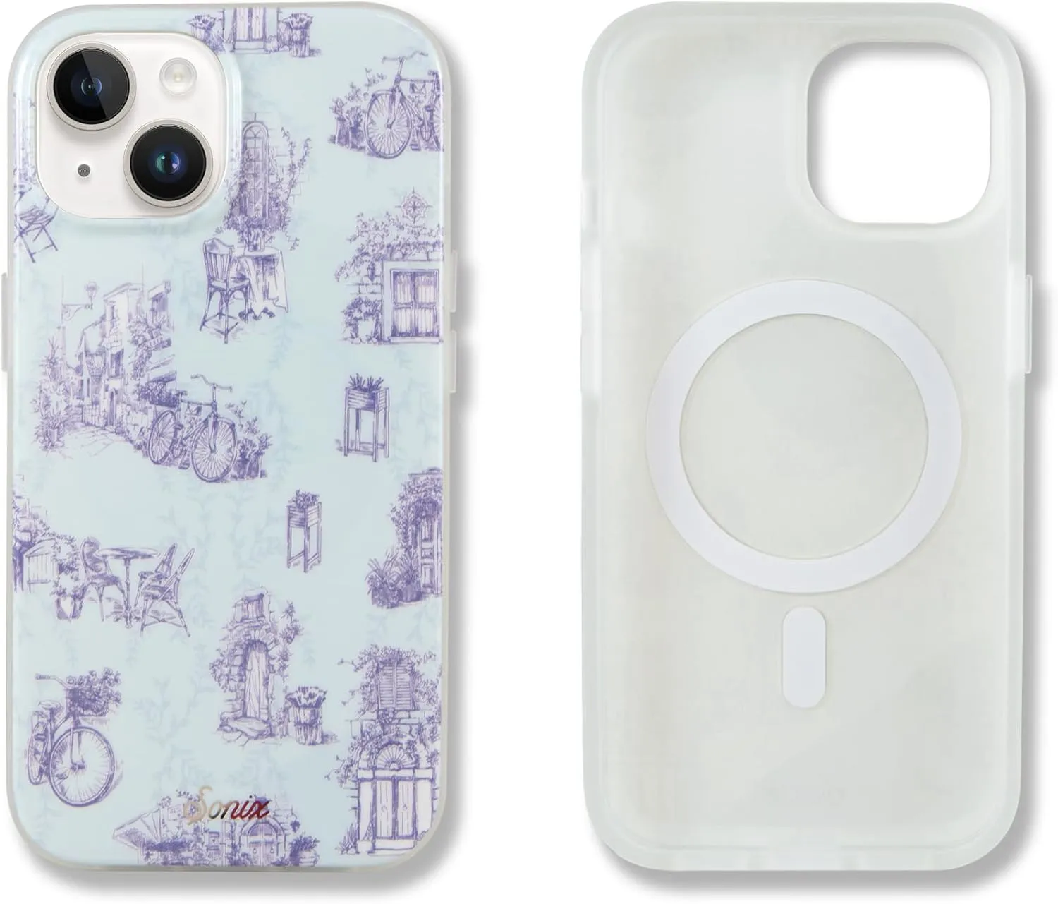 Sonix Protective Phone Case for iPhone 15, 14, 13 | Compatible with MagSafe | 10ft Drop Tested | Bleu Toile
