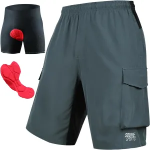 Souke Sports Men's Mountain Bike Shorts 4D Padded MTB Cycling Shorts Loose-fit Lightweight Bicycle Shorts