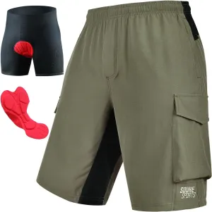 Souke Sports Men's Mountain Bike Shorts 4D Padded MTB Cycling Shorts Loose-fit Lightweight Bicycle Shorts