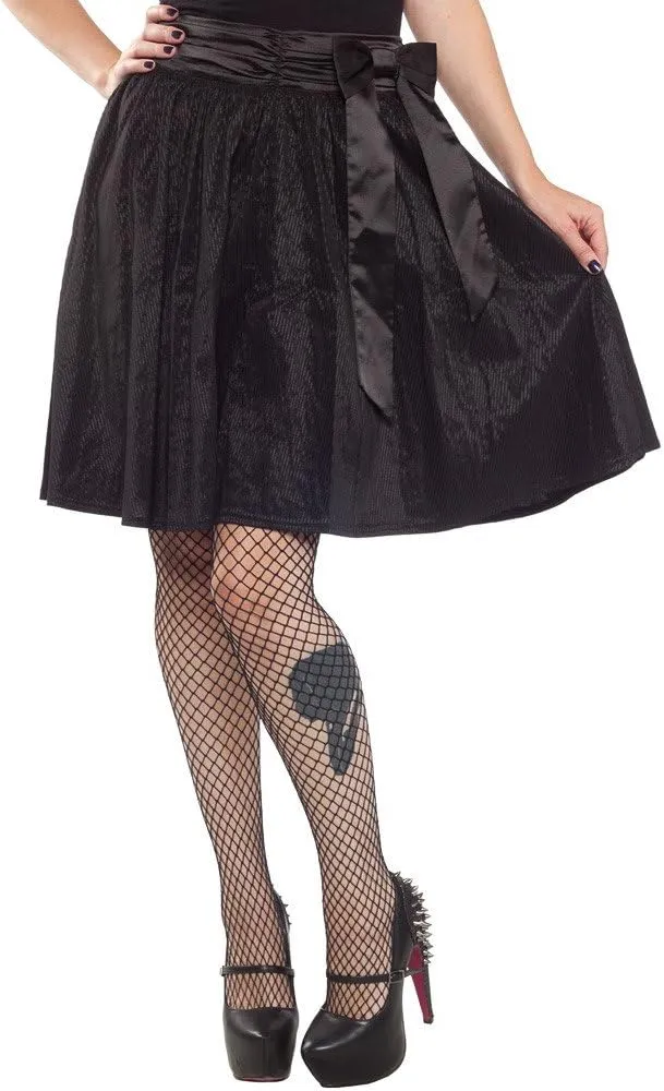 Sourpuss Black Shadow Stripe Swing Skirt from Clothing (Medium)