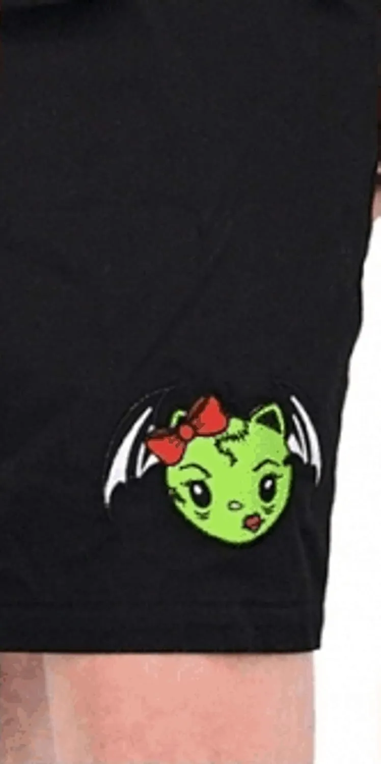 Sourpuss Vixen Zombie Bat Black Pencil Skirt from Clothing