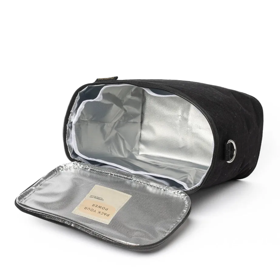 SoYoung, Black Linen Lunch Poche