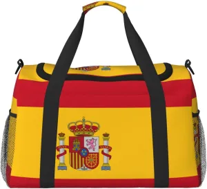 Spanish flag print Personal Item Bag Large Duffel Bag Travel Bag Weekender Bag Gym Bag Tote Duffel bag