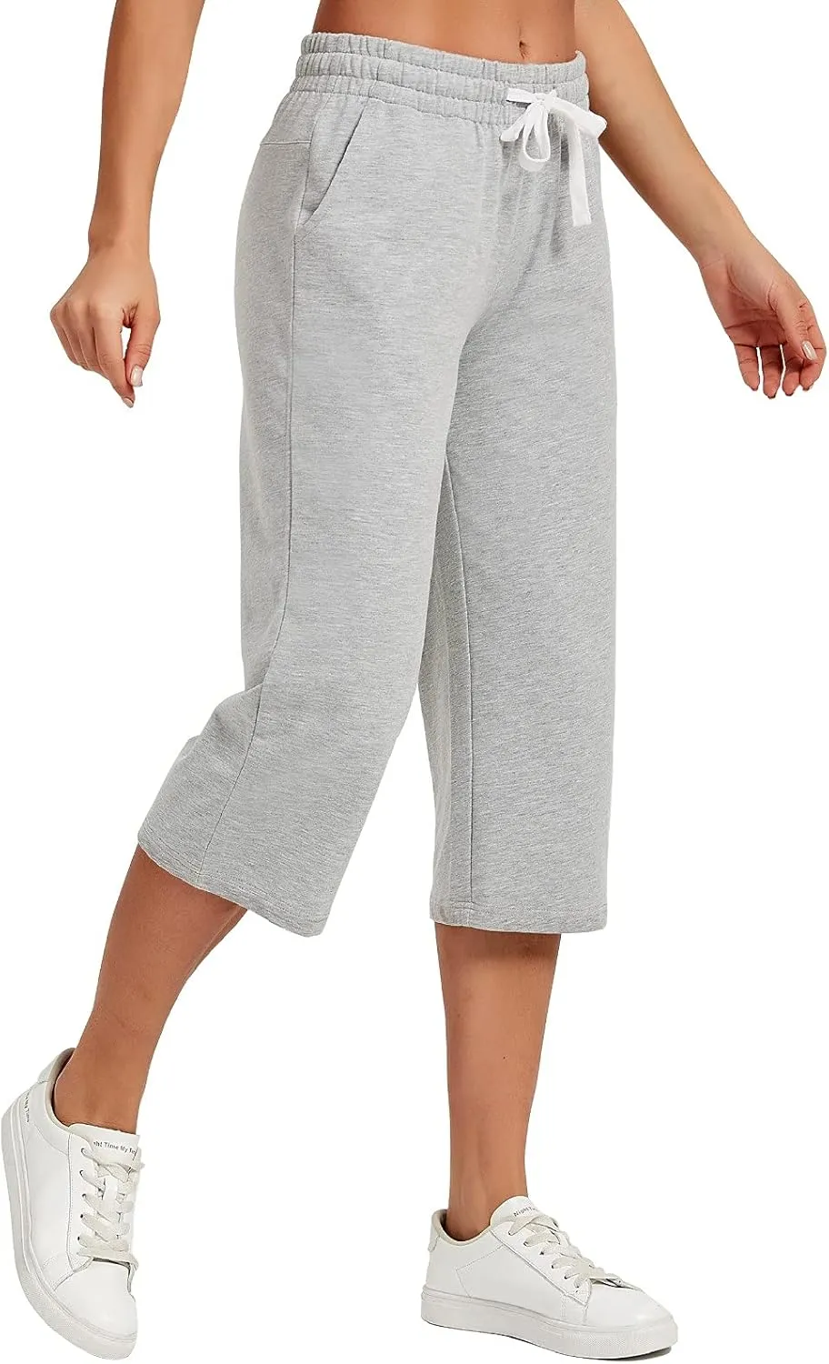 SPECIALMAGIC Women Capri Pants Cotton Yoga Wide Leg Pajama Pants Capris Sweatpants Sports