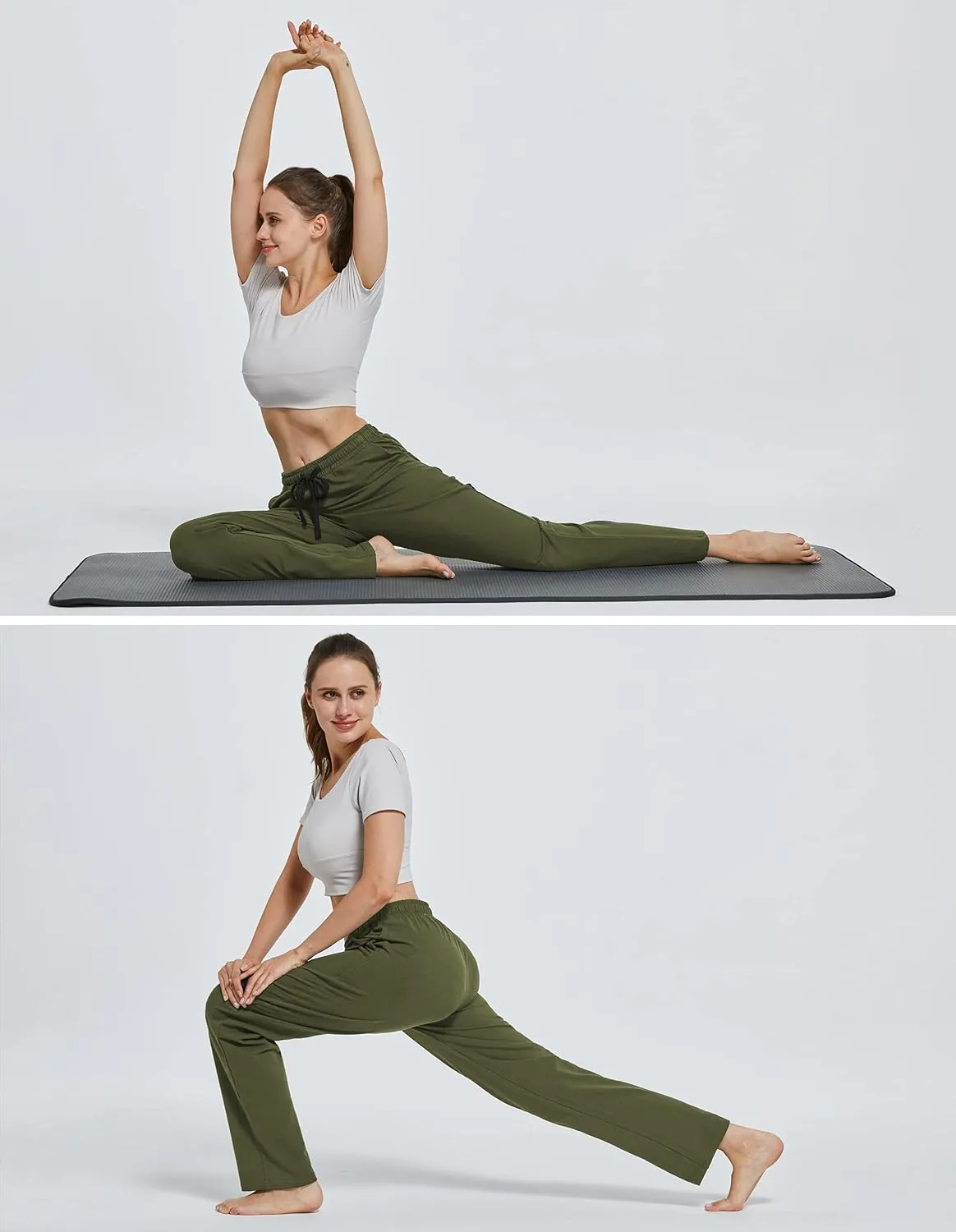 SPECIALMAGIC Women Yoga Sweatpants Pajama Wide Leg Cotton Drawstring Lounge Pants Leisure