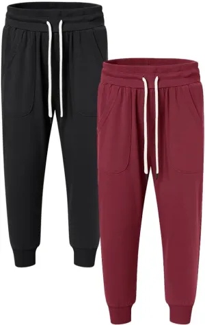 SPECIALMAGIC Women's Sweatpants Capri Pants Cropped Jogger Running Pants Lounge Loose Fit Drawstring Waist with Side Pockets
