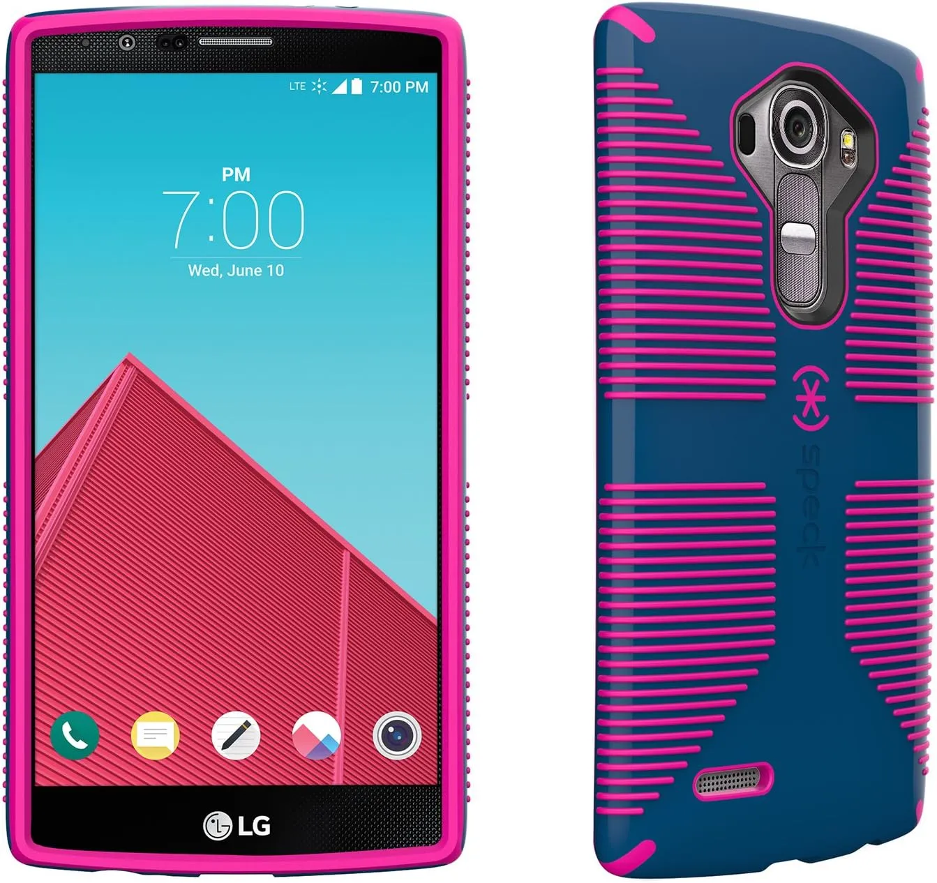 Speck Products CandyShell Grip Case for LG G4 - Frustration-Free Packaging - Deep Sea Blue/Lipstick Pink