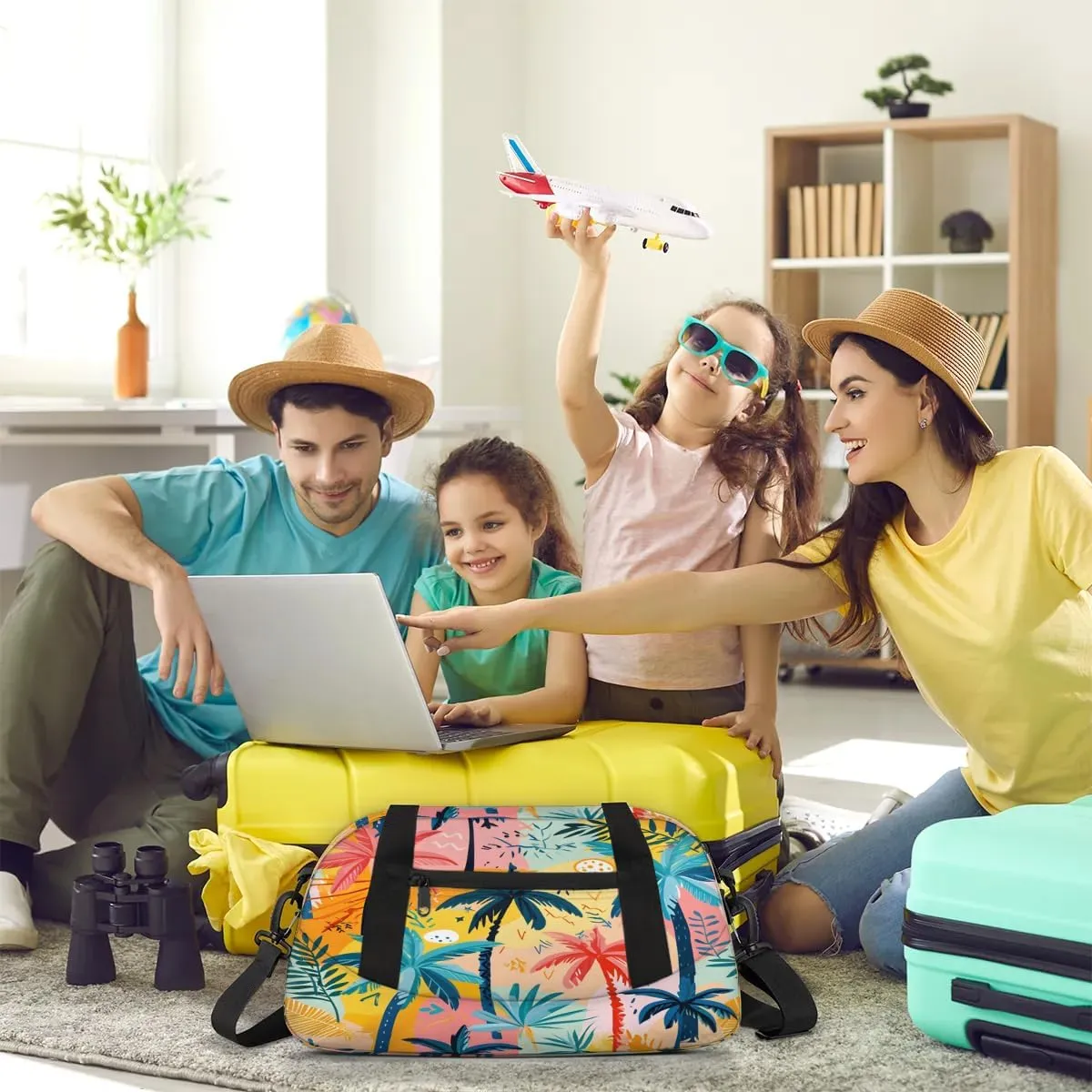 Sport Duffel Bag Colorful Coconut Trees Kids Gym Bag Weekender Overnight Bags for Boys Girls Teens Carry On Workout Travel Bag