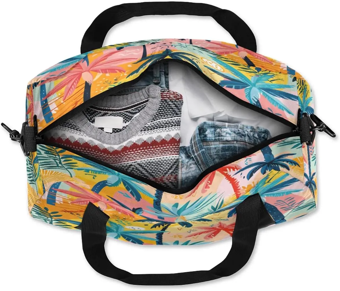 Sport Duffel Bag Colorful Coconut Trees Kids Gym Bag Weekender Overnight Bags for Boys Girls Teens Carry On Workout Travel Bag