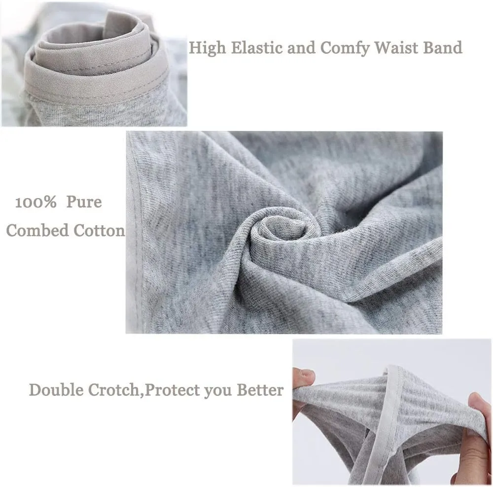 STARLY 5pcs Mens Disposable Cotton Underwear Travel Boxers Briefs Portable Shorts White/Grey/Olive Green