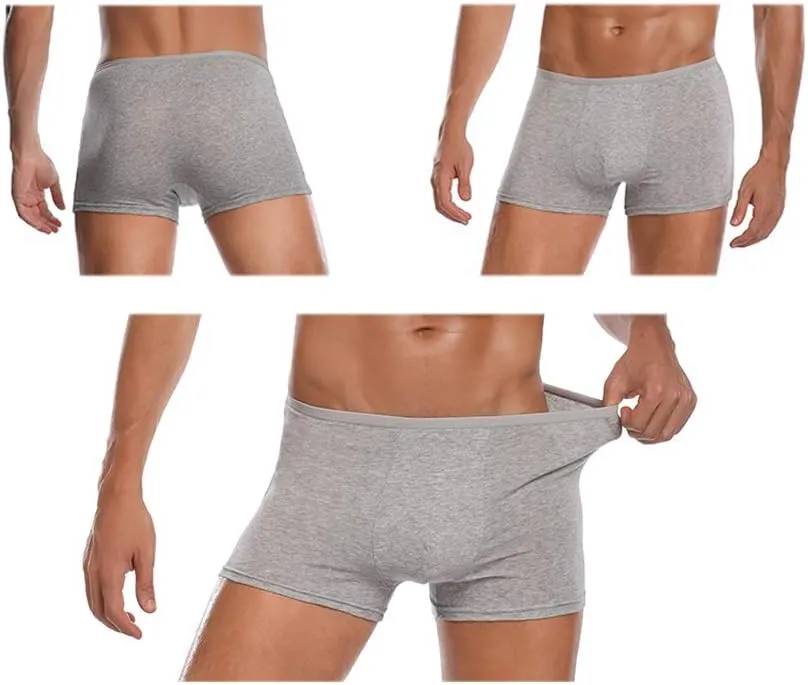 STARLY 5pcs Mens Disposable Cotton Underwear Travel Boxers Briefs Portable Shorts White/Grey/Olive Green