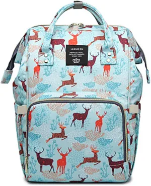 Starte Baby Diaper Backpack - Multi-Function Nappy Bags, Waterproof Travel Backpack for Mom & Dad, Large Capacity (Deer, Blue)