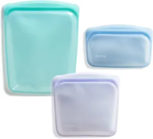 Stasher Premium Silicone Reusable Food Storage Bags, 3-Pack, Multi | Multi-Use Food Storage Bags, Lunch Bag, Travel Containers | BPA Free, Leak-free, Dishwasher-Safe, Eco-friendly