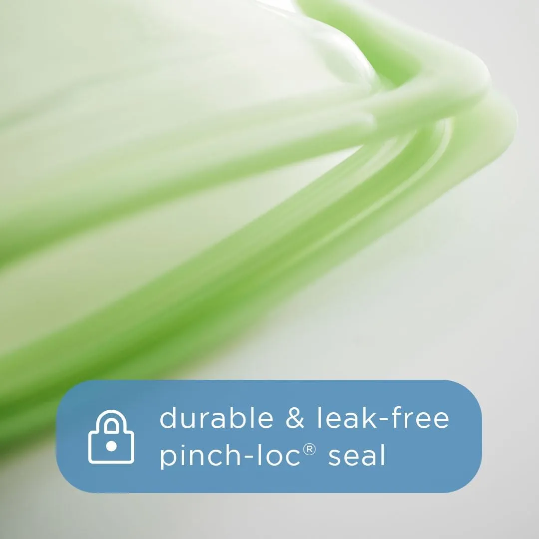 Stasher Premium Silicone Reusable Food Storage Pocket Bags, 2-Pack, Clear   Aqua | Multi-Use Food Storage Bags, Lunch Bag, Travel Containers | BPA Free, Leak-free, Dishwasher-Safe, Eco-friendly, 4 Oz