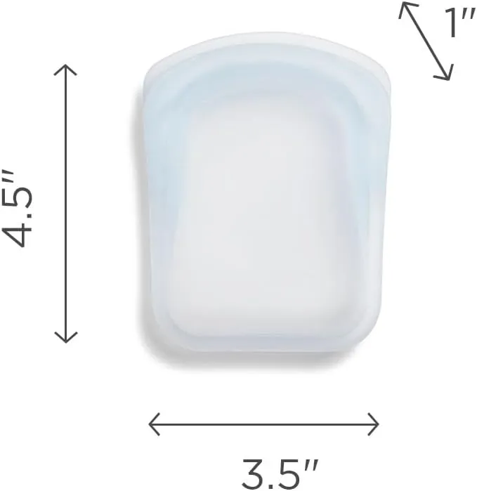 Stasher Premium Silicone Reusable Food Storage Pocket Bags, 2-Pack, Clear   Aqua | Multi-Use Food Storage Bags, Lunch Bag, Travel Containers | BPA Free, Leak-free, Dishwasher-Safe, Eco-friendly, 4 Oz