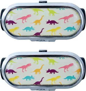 Stephanie Imports Set of 2 Clip-On Round Lipstick Mirrors (Dinosaurs)