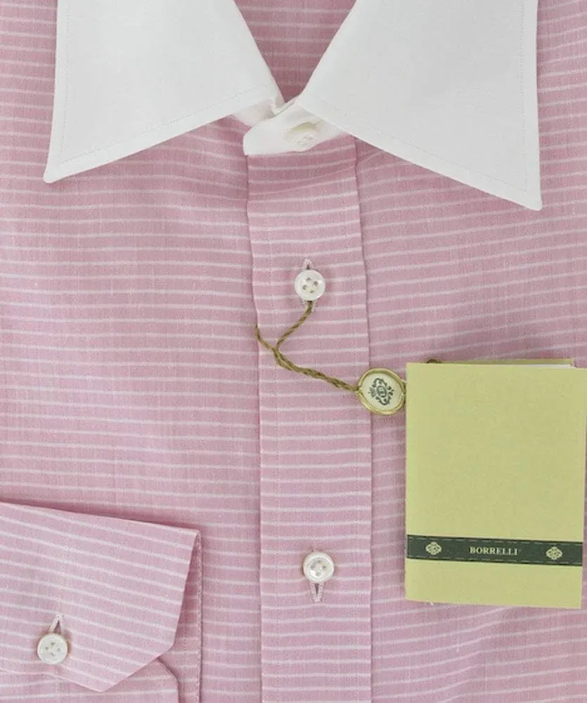 Stripes Button Down Cotton Blend Slim Fit Dress Shirt