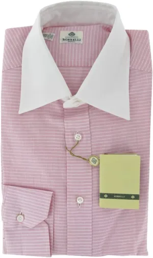 Stripes Button Down Cotton Blend Slim Fit Dress Shirt