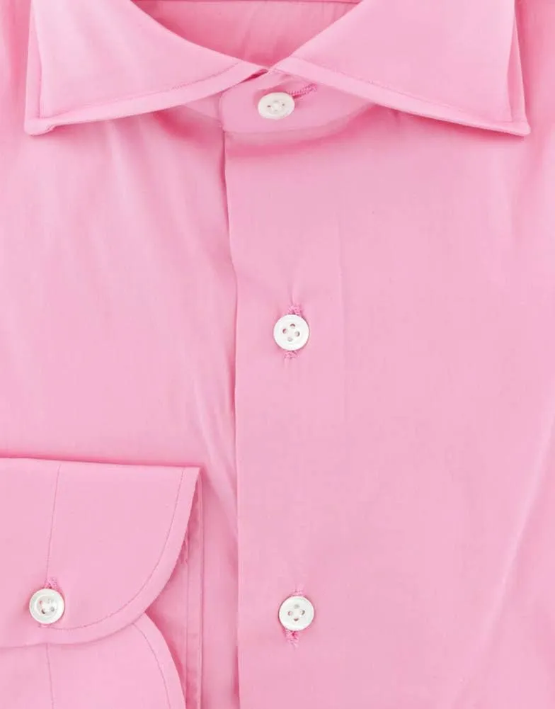 Stripes Button Down Spread Collar Cotton Blend Slim Fit Dress Shirt