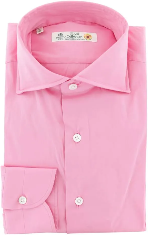 Stripes Button Down Spread Collar Cotton Blend Slim Fit Dress Shirt