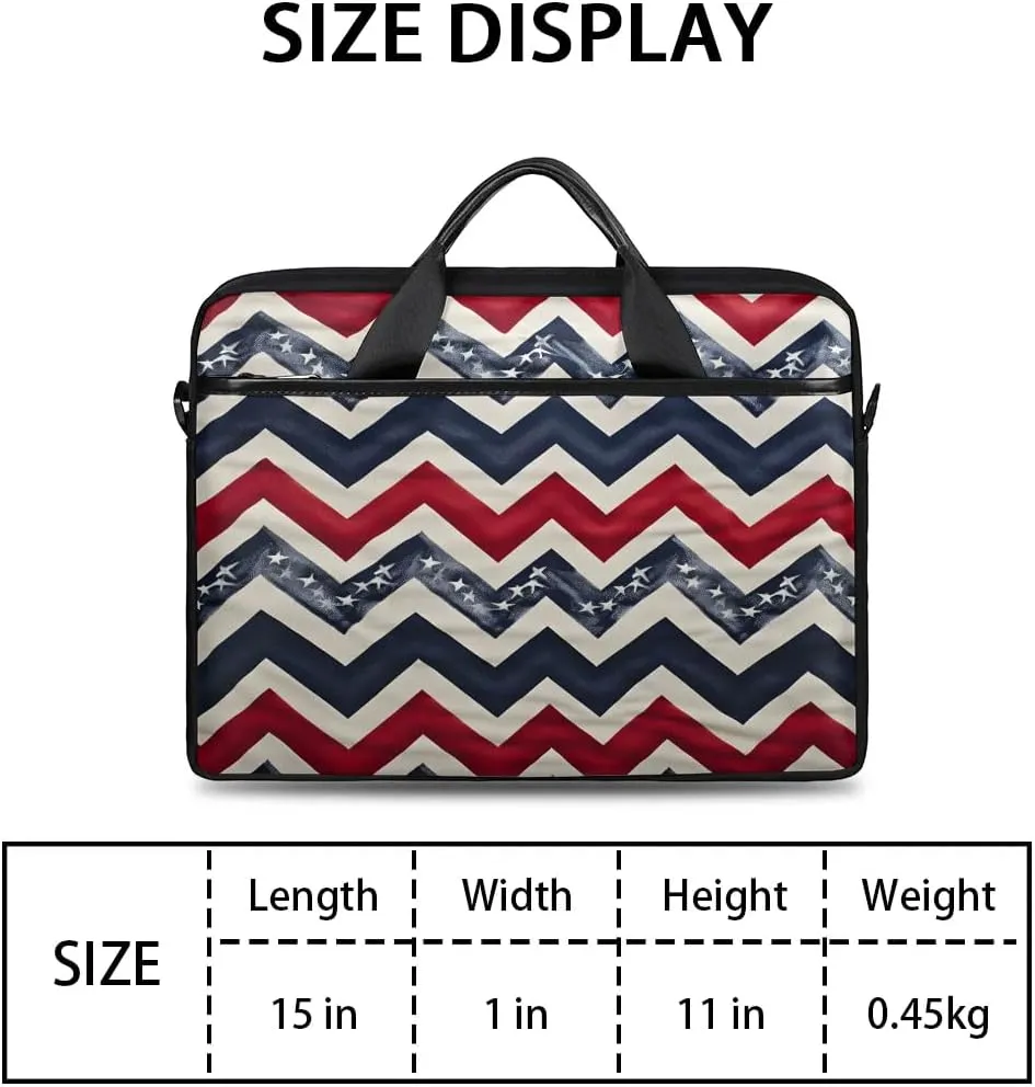 Stripes Flag Stars 15 Inch Laptop Bag Laptop Shoulder Bag Computer Cases for Laptops or Tablets