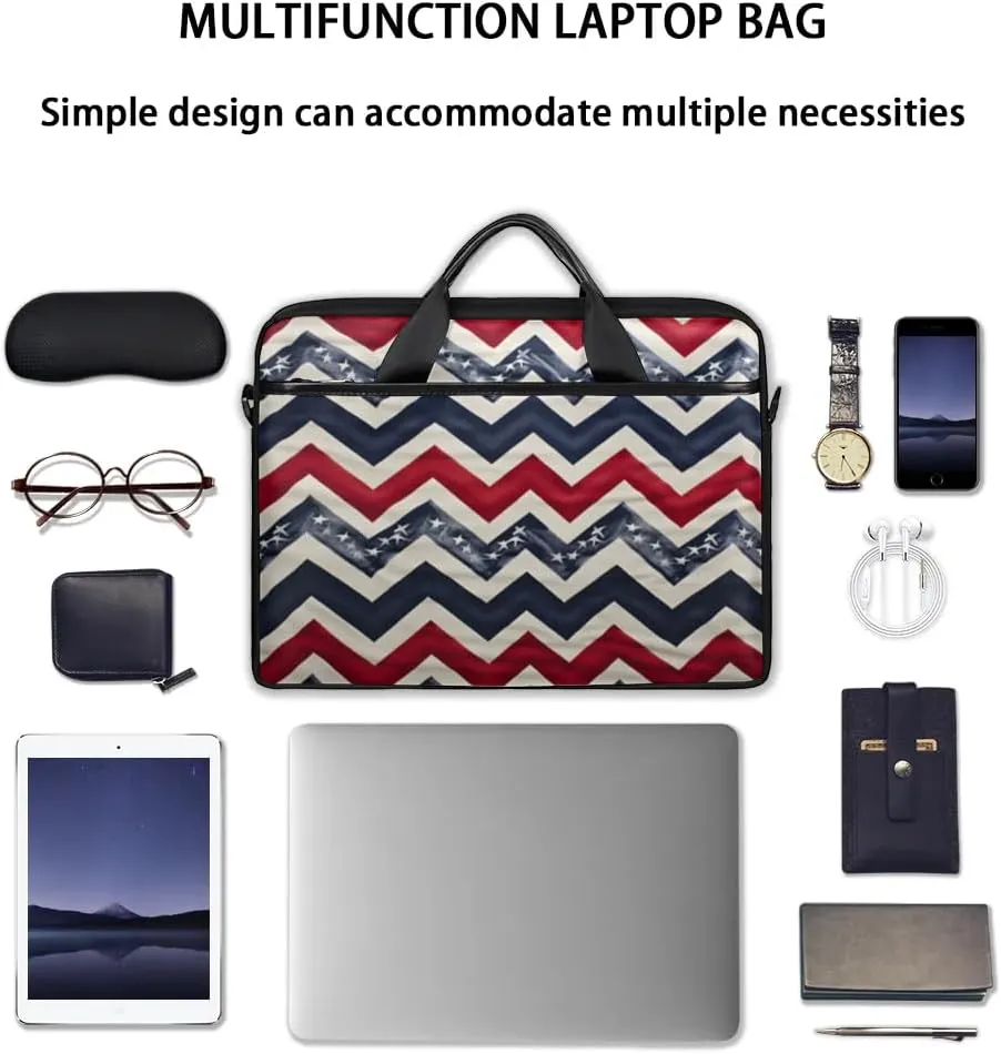 Stripes Flag Stars 15 Inch Laptop Bag Laptop Shoulder Bag Computer Cases for Laptops or Tablets