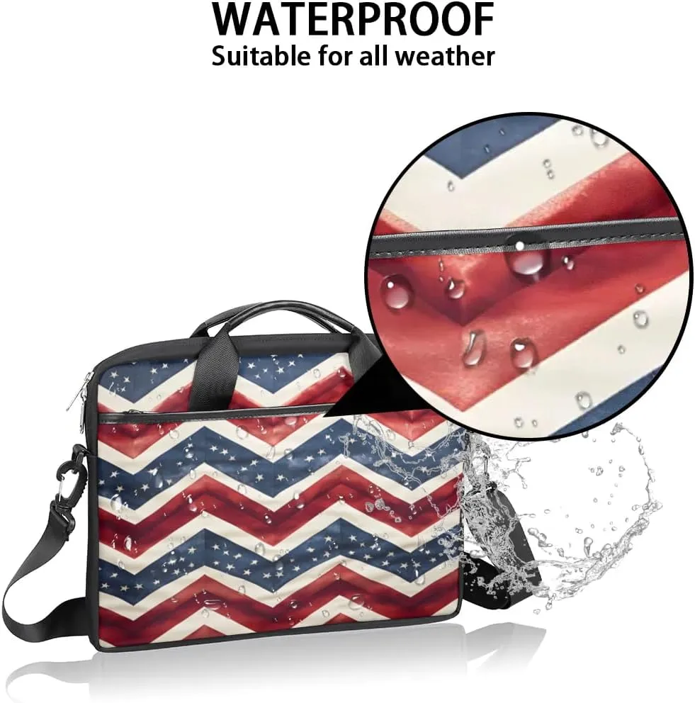 Stripes Flag Stars 15 Inch Laptop Bag Laptop Shoulder Bag Computer Cases for Laptops or Tablets