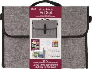 Studio 71 Mixed Media Messenger Bag, 37 Pieces Art Set, Assorted