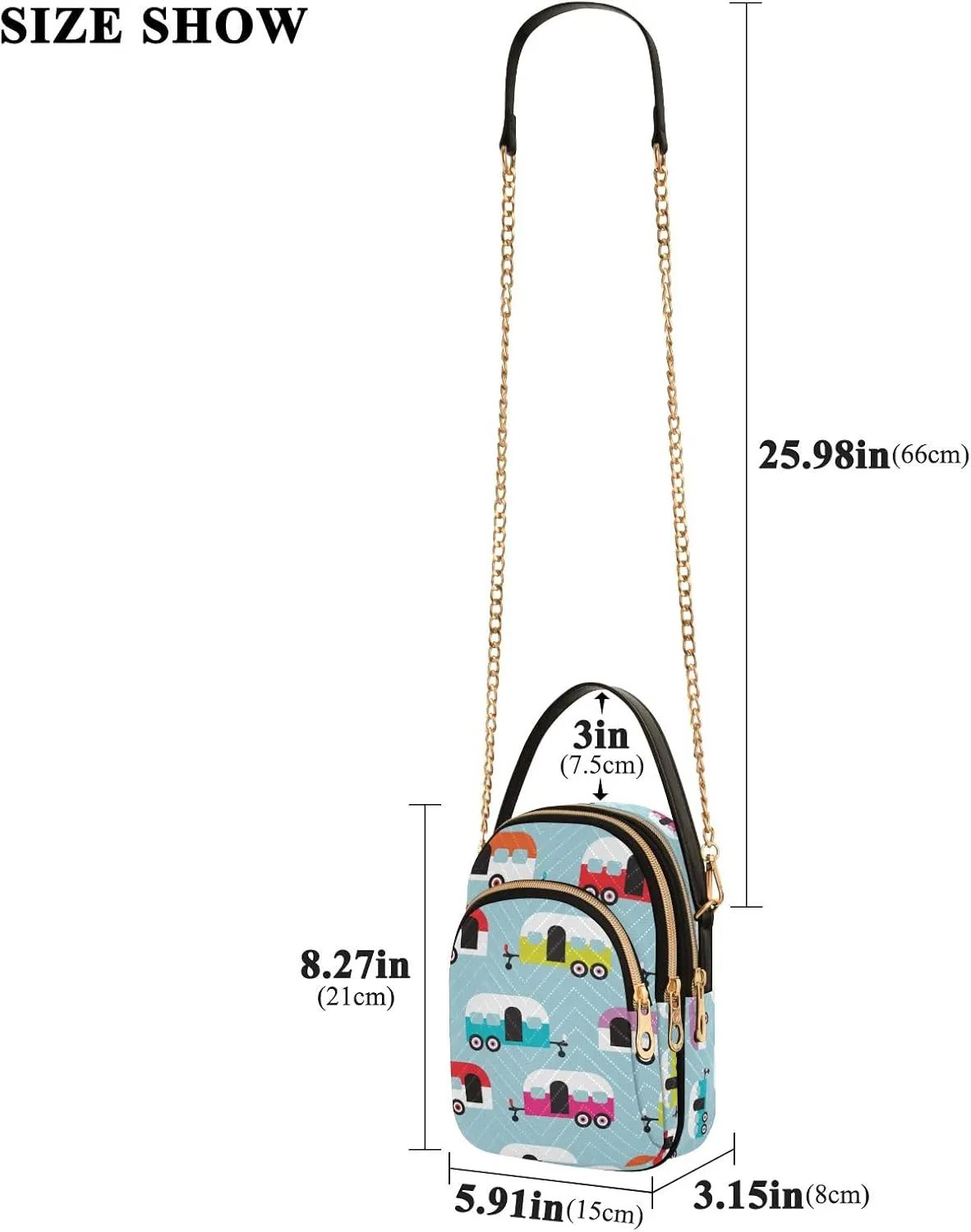 SUABO Crossbody Bag for Women, Cute Phone Purse Detachable Chain Bag Shoulder Handbag Wallet