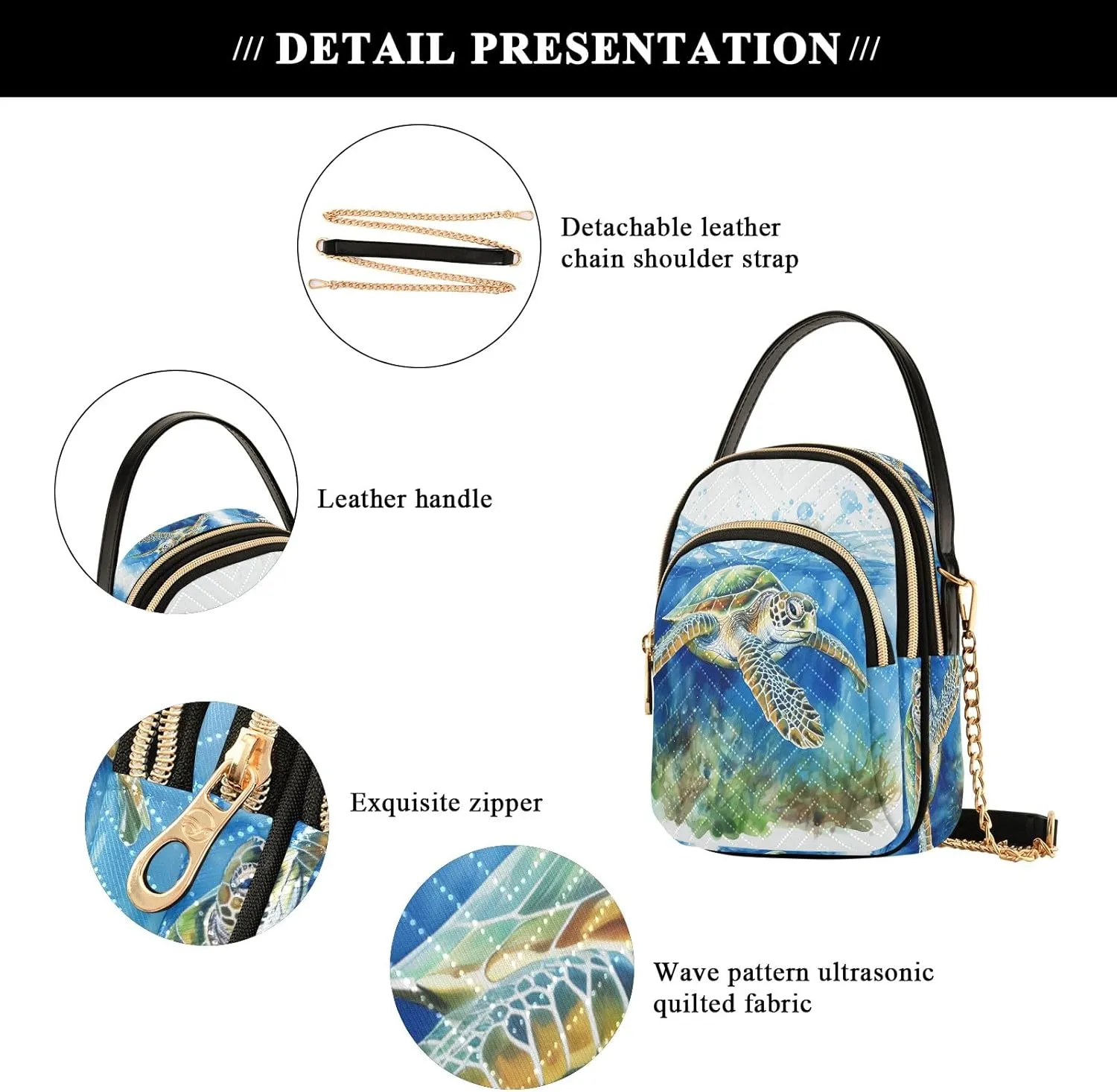 SUABO Crossbody Bag for Women, Cute Phone Purse Detachable Chain Bag Shoulder Handbag Wallet