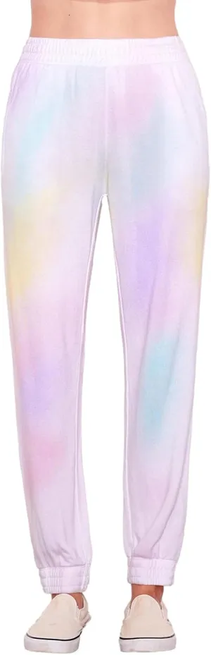 SUNDRY Spray Painted Jogger- Faded Rainbow
