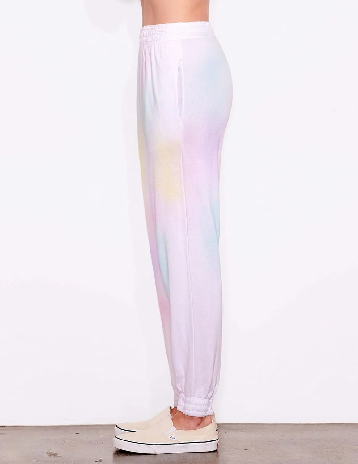 SUNDRY Spray Painted Jogger- Faded Rainbow