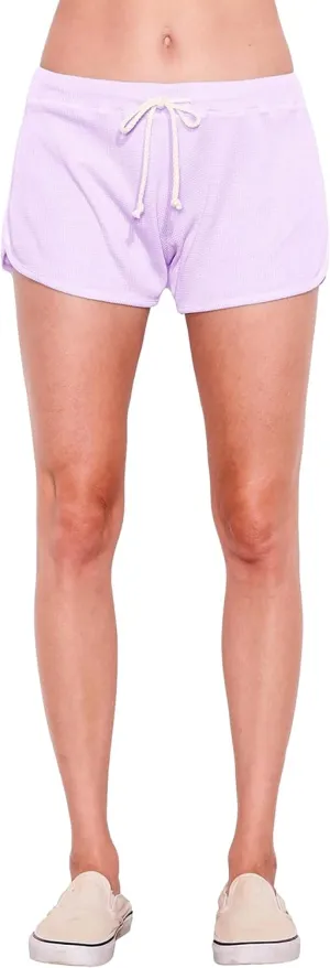 SUNDRY Womens Thermal Dolphin Shorts -Lilac