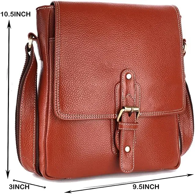 SUNLEXA Real Leather Crossbody Bags for Women, Travel Purse Crossover, Long Over the Shoulder Sling Womens Purses