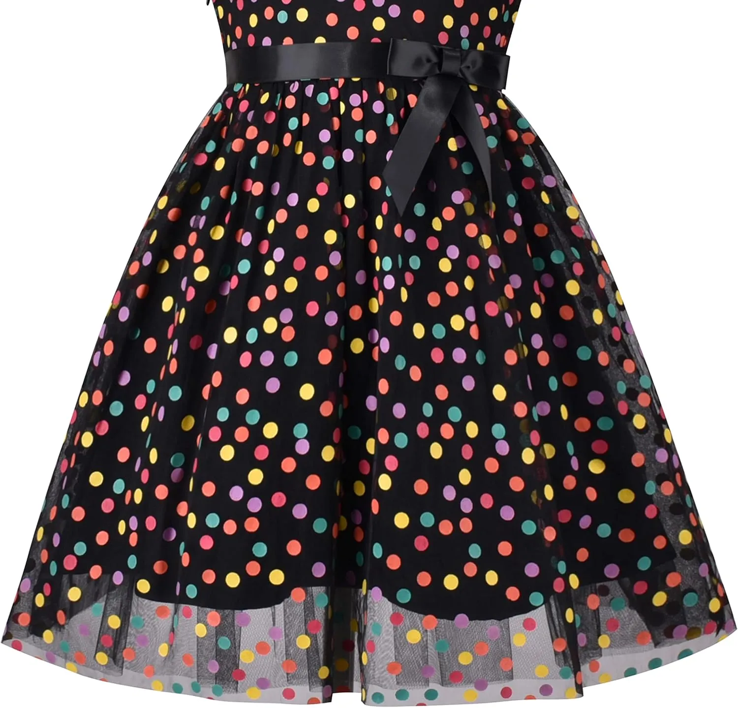 Sunny Fashion Girls Dress Caramel Star Lace Short Sleeve Pleated Collar Dress