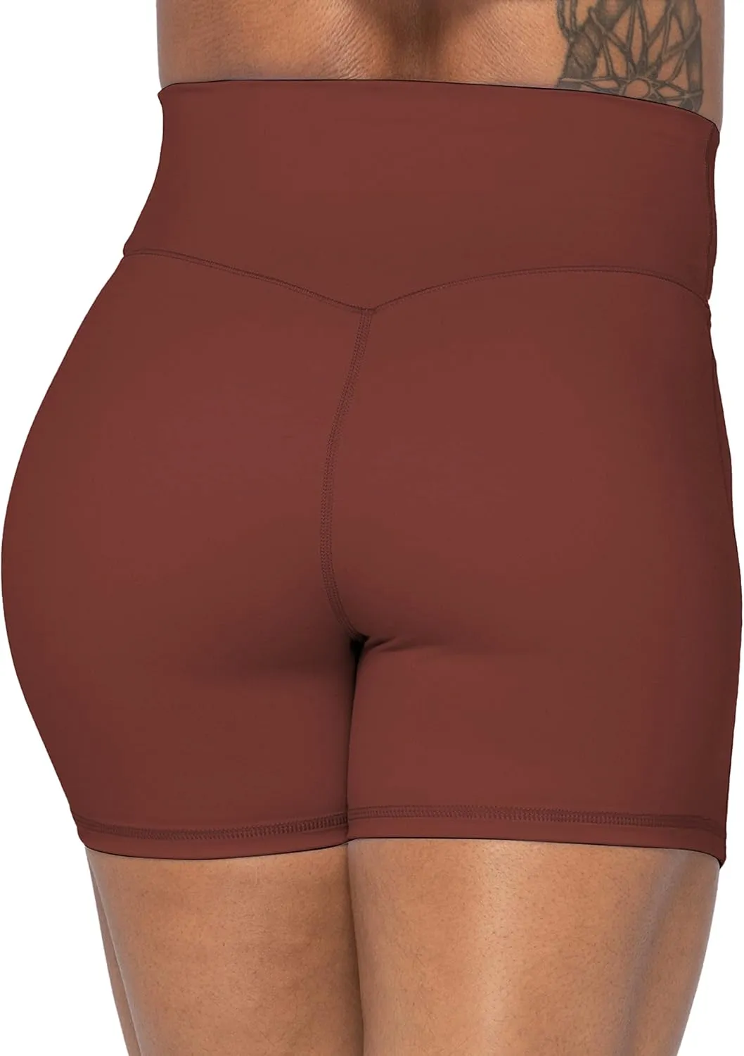Sunzel Crossover Biker Shorts for Women, No Front Seam V High Waist Yoga Workout Gym Shorts with Tummy Control