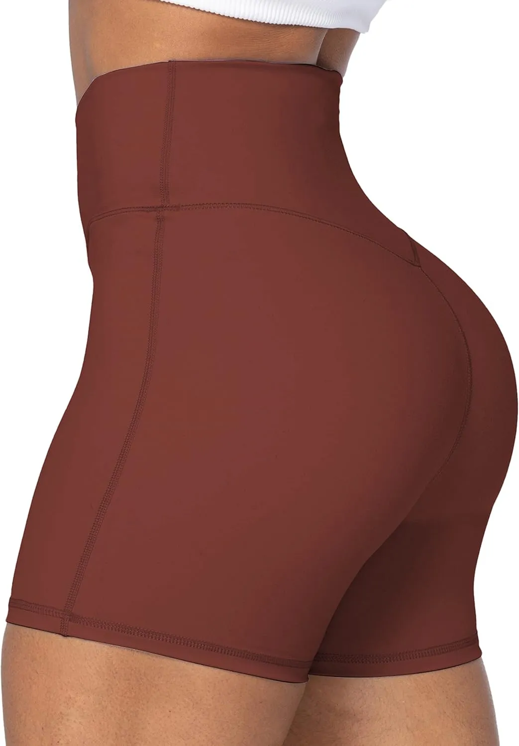 Sunzel Crossover Biker Shorts for Women, No Front Seam V High Waist Yoga Workout Gym Shorts with Tummy Control