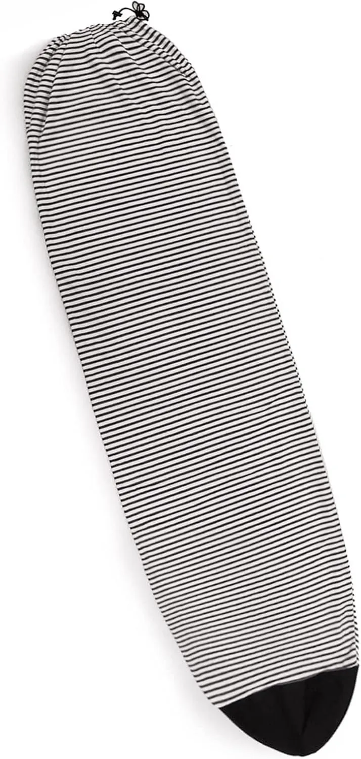 Surf Sock, Surfboard Sock, Longboard Paddleboard Surf Board Sup Paddle Board Cover, 8 Foot 8ft Quick Dry Stretch Surfboard Bag Sleeve with Drawstring Closure 230 x 50cm Black